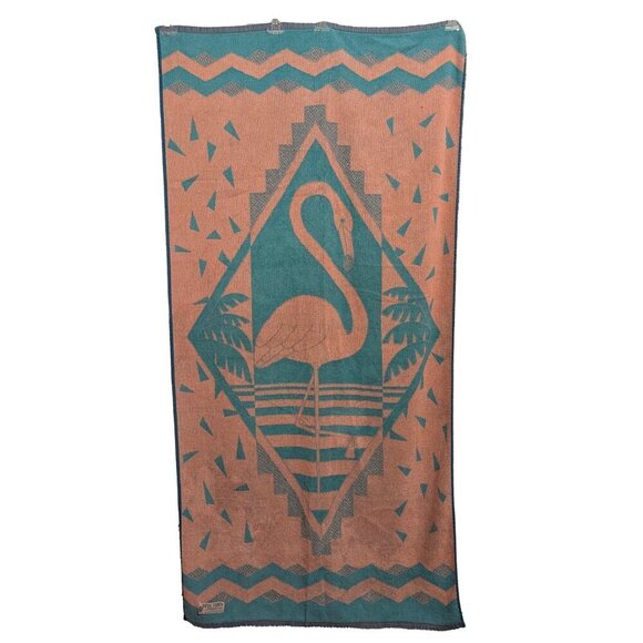 80s Royal Terry Flamingo Beach Towel - Picture 1 of 8